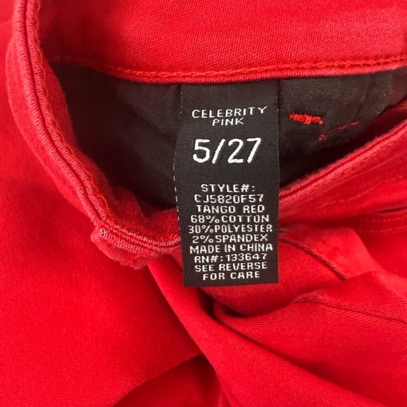 Celebrity Pink Red Skinny Jeans Vibrant Denim - Picture 9 of 9